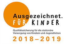 Logo Ausgezeichnet für Kinder. Qualitätssicherung für die stationäre Versorgung von Kindern und Jugendlichen 2018 - 2019