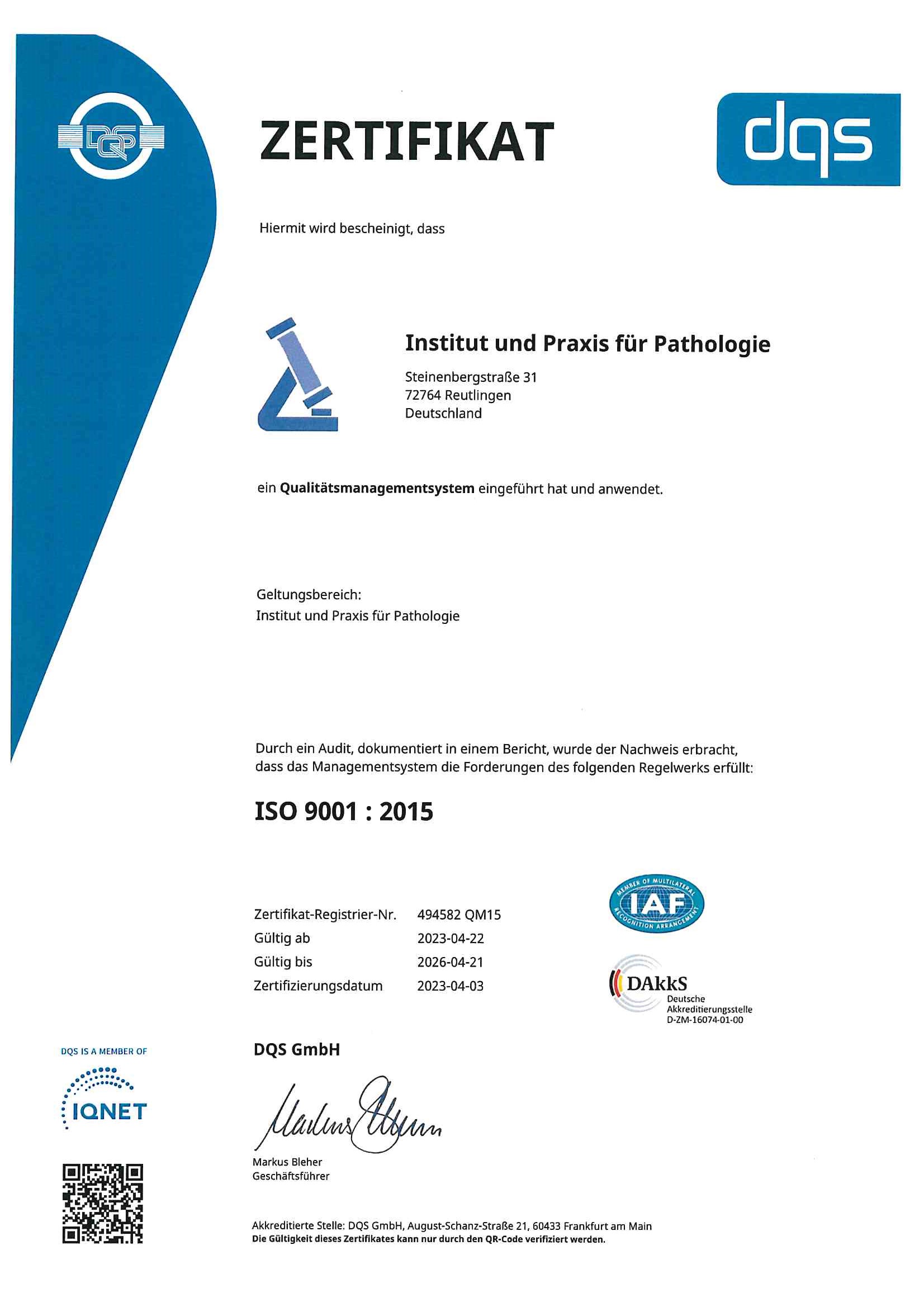 dqs ISO 9001:2015